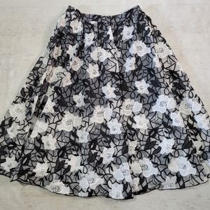Erin fetherston a-line floral overlay skirt size 10